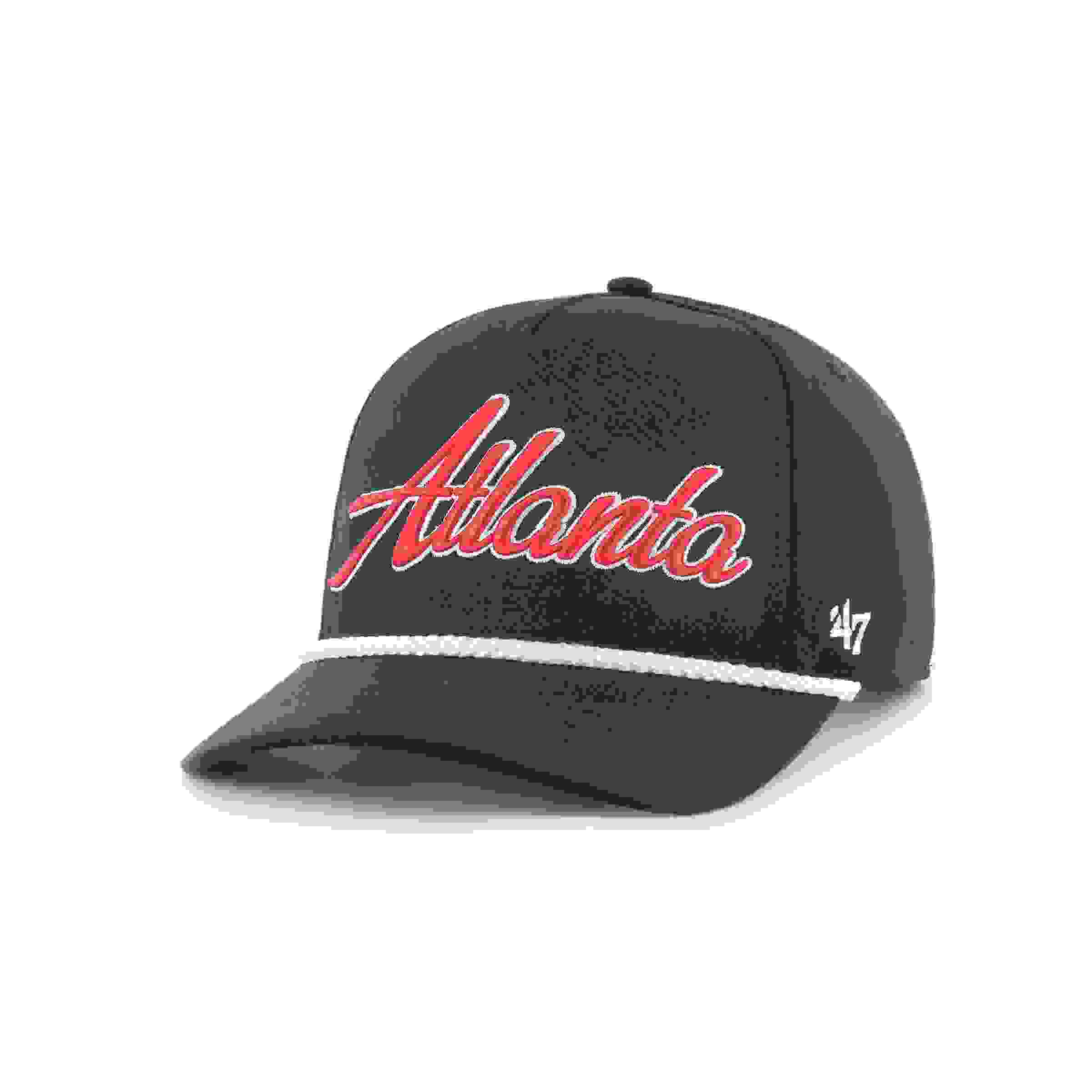 '47 Atlanta Falcons Overhand Hitch Black Snapback Hat